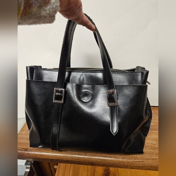 Myriam MaryAm Soft Black Leather Satchel Bag - Picture 5 of 5